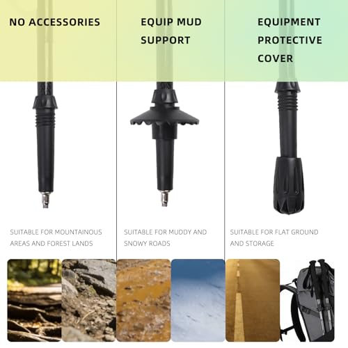 CONTOOSE 3K Carbon Fiber Trekking Poles & Walking Stick Collapsible Lightweight for Hiking (1-PCS) by CONTOOSE - Used condition - Image 6