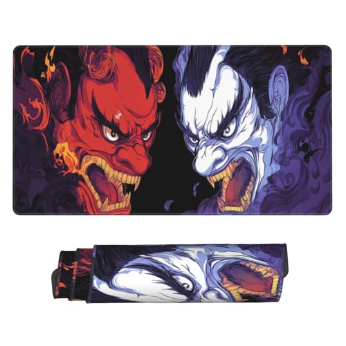 Tapis de Souris Gamer XXL 500x250mm, Grand Ordinateur Mouse Pad Gaming avec Bords Cousus et Base en Caoutchouc antidérapante Japonais Mousepad, pour Gamer, PC, Personnel de Bureau C9084