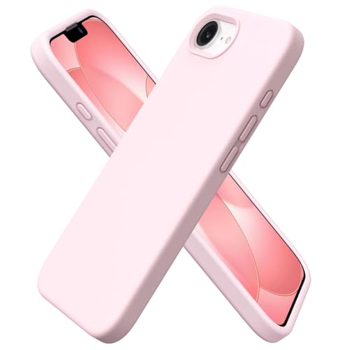 ORNARTO Compatible with iPhone 17e Case and for iPhone 16e Case 6.1 Liquid Silicone 3 Layers Full Covered Soft Gel Rubber Shockproof Cover Protective Phone Cases for 16e & 17e-Chalk Pink