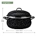 Granite Ware 9.5 Qt Heavy Gauge Dutch Oven with Lid. (Speckled Black) Enamelware. Stainless Steel. Suitable for Cooktops, Oven to Table. Dishwasher Safe.