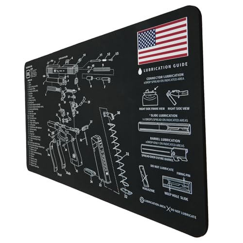 Gun Cleaning Mat 24"x12" for Glock, Thick Gun Mat Black
