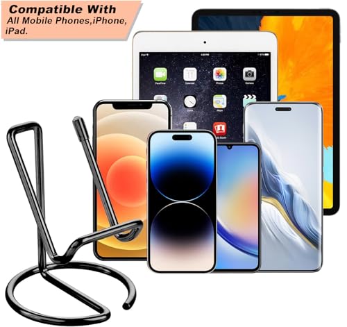 image for ROPOSY Cell Phone Stand for Desk, Cute Metal Black Cell Phone Stand Ho