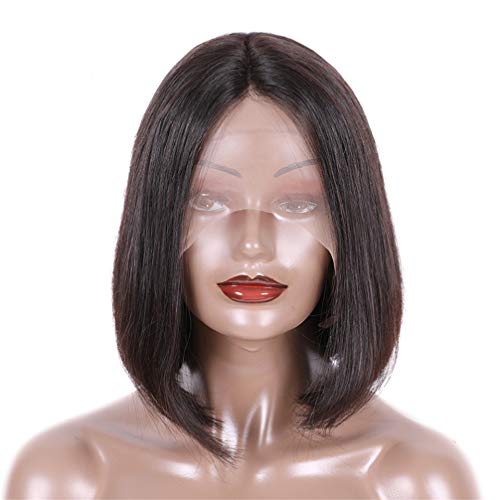 Perruque cheveux humains Remy raides 13X4 lacet sans colle 18 pouces 150% pour femme
