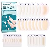 Amasodaon Foot Band-Aid, Hydrocolloid Gel Blister Bandages for Feet, Waterproof Blister Pads Cushions for Heel, Toe & Foot Prevention & Recovery, Foot Anti-Friction Pain Relief Blister Pad (36PCS)