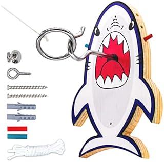 Ring Toss Game for Adults, Hook and Ring Game, Shark Ring toss Game, Ring Game on a String for, Outdoor/Indoor Ring toss , Man cave Decoration