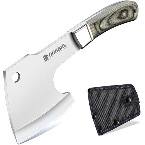 DRGSKL Camping Axt Survival Spaltaxt Klein Outdoor Hatchet Tragbare Freizeit Wikinger Axt Handbeil mit Scheide für Jagd, Trekking,Gartenarbeit