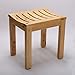 Sgabello da bagno impermeabile antiscivolo in legno per anziani, resistente sedile da bagno e poggiapiedi, con ripiano portaoggetti, facile da pulire, 42 x 34 x 50 cm, sicuro e confortevole per adulti immagine