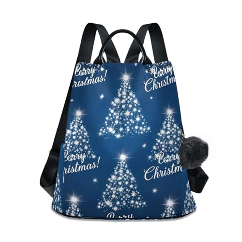 Sac à dos blanc pour femme antivol avec motif flocons et pompon pour voyage