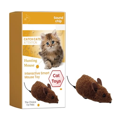 awakentti Souris Chat Jouet, Plush Mouse Simulation Sounding Cat Toy, Souris Pour Chat, Squeaky Soft Stuffed Mouse, Mouse Shaped Interactive Pet Toy, Cat Stuff for Indoor Cats