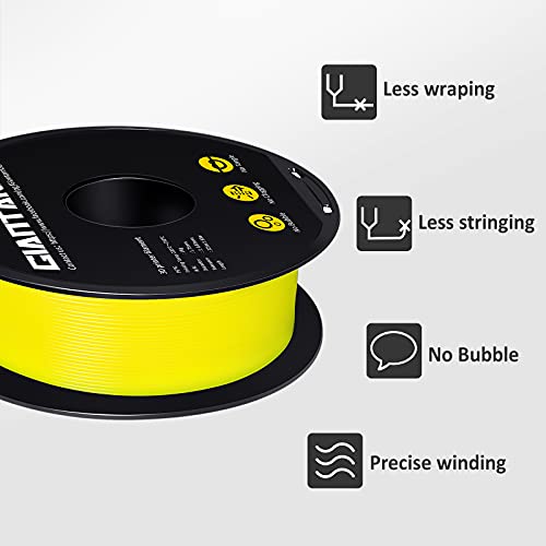 Image of GIANTARM Yellow PETG 3D Printer Filament Toughness Enhanced 1kg (2.2lbs), 1.75mm Dimensional Accuracy + /-0.03mm, 1080 Feet(330m /Roll, Vacuum Package, Fit for Most 3D FDM Printer