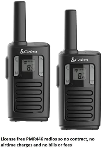 COBRA MT100 PMR446 2-Way License Free Walkie Talkie Radio (Twin Pack) - Black - Image 3