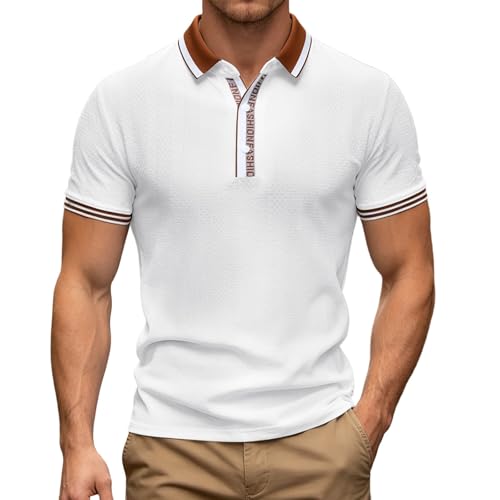 Polo homme coton respirant manche courte sport et golf