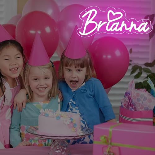 Image of Brianna Name Neon Sign for Wall Decor,LED Name Brianna Neon Light for Kids Bedroom,Birthday Brianna Party Decoration,Neon Sign Customizable Choice for Girl,Size 13.4 * 5.7 inches(JTLD093)