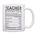 Teaching Gifts Teacher Nutritional Facts Label Classroom Decorations Gift Coffee Mug Tea Cup White