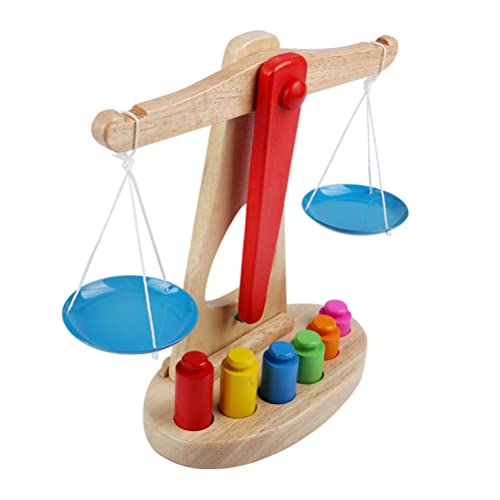Báscula de madera infantil con materiales de enseñanza didácticos 4