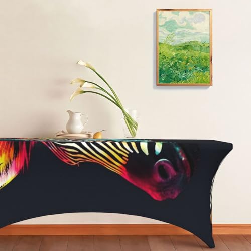 Nappe ajustée stretch zèbre multicolore en élasthanne de qualité - 8