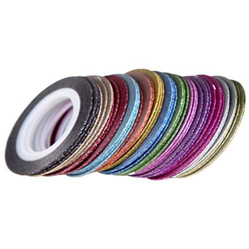 Beaupretty Striping Tape For Nail Art Narrow Line Mix Color Rolls Nail Sticker Line Diy Glitter Nail Decorations 52 Rolls #TOP1