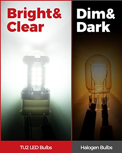 Torchbeam 3157 3156 Led Bulb Reverse Lights 6000K White, 600% Brighter 3056 3057 4057 4157 Led Light For Taillight, Backup Light, Drl, Brake Parking Signal Light, Non-Polarity,3030 38-Smd Upgrade #TOP6