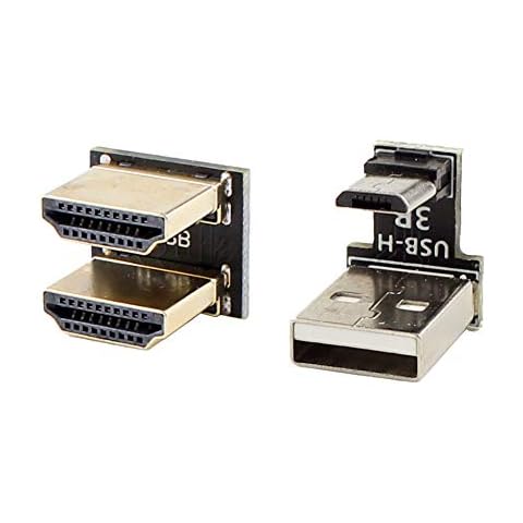 ELECROW Raspberry Pi 3 Connector, Micro USB to USB A Adapter & HDMI to HDMI Adapter (180 Degree Angle, Male to Male) Kit RC070S 7 Inch Monitor Cover