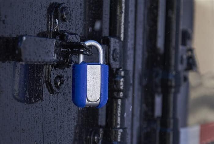 BRINKS - 50mm Weather Resistant 4-Dial Resettable Marine Combination Lock - Full Body Weather Resistant Cover with Boron Steel Shackle