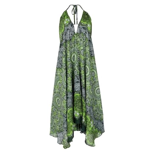 Damen Sommer Casual Lang Strandkleid Neckholder Sexy Verlaufsdruck Ärmellos Aushöhlen Freizeitkleid Knielang Elegant Sommerkleid Frauen Lang Maxikleider Casual Lose Kleid M845 4 GURU SHOP Sommerkleid, Magic Dress, Maxikleid, Neckholder Strandkleid, Damen, Grün, Synthetisch, Size:40, Lange & Midi-Kleider Alternative Bekleidung