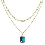 Birthstone Necklace for Women, Blue Topaz Necklace Birthstone Necklace for Women Blue Necklaces for