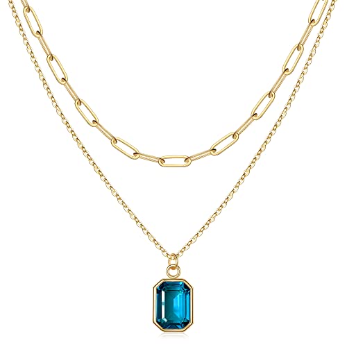 Birthstone Necklace For Women, Blue Topaz Necklace Birthstone Necklace For Women Blue Necklaces For Women November Birthstone Necklace November Birthstone Jewelry Layered Gold Necklaces For Women #TOP27