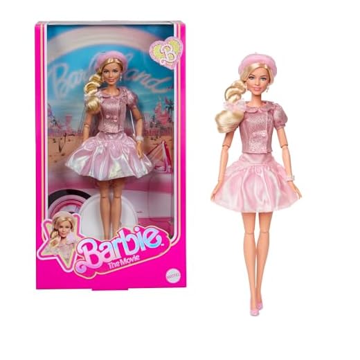 Barbie The Movie Doll, Margot Robbie as, Collectible Doll Wearing Pink Blouse & Skirt Tutu Outfit, With Styled Hair & Matching Jewelry, JBJ53