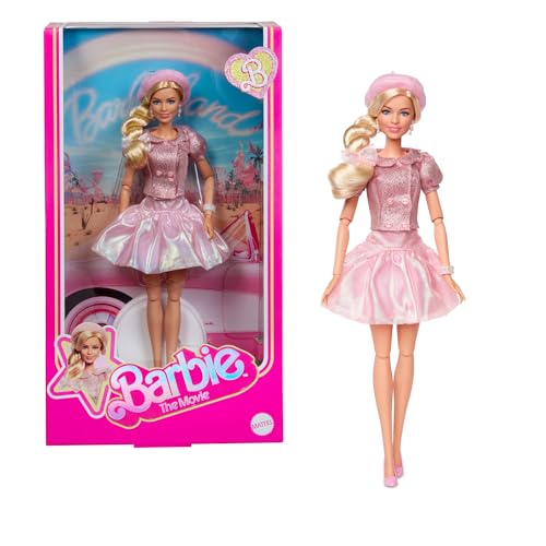 Barbie The Movie Margot Robbie boneca colecionável com blusa rosa e tutu em rosa, JBJ53