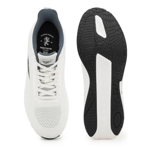 Image of Red Tape Men's Sneakers Black Knitted Textile Round Lace-Up Responsive Sole