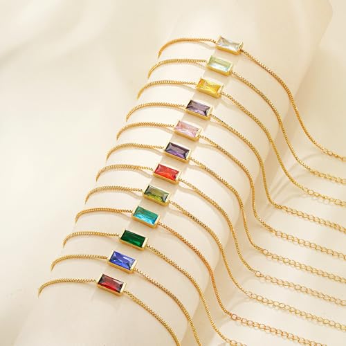 Fezodo Dainty 14K Gold Plated Birthstone Bracelets for Women – Non-Tarnish September Sapphire CZ Jewelry Gift for Moms, Girlfriends, and Friends - Image 5