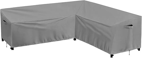 Miniatura 10 de PureFit Funda de sofá modular para exteriores, impermeable, en forma de V, para patio, terraza, césped y patio trasero, 89 x 89 pulgadas, color negro