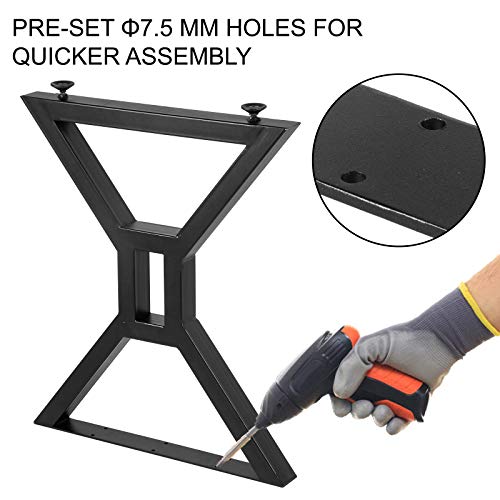 Vevor Dining Table Legs 28 Inch, Metal Table Legs 2Pcs, Hollow X-Shaped Legs 440 Lbs Load Capacity Diy Coffee Table Legs Black Anti-Rust Iron Office Table Legs With Baking Varnish For Dining Table #TOP6