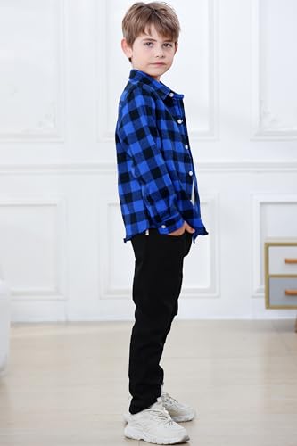 Image of Betusline Boy and Men Button Down Plaid Shirt | Soft,Breathable and Comfortable Fabric