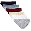 Amazon Essentials Women's Cotton Bikini Brief Underwear (Available in Plus Size), Pack of 6, Multicolor/Dots/Floral/Stripe, 3X