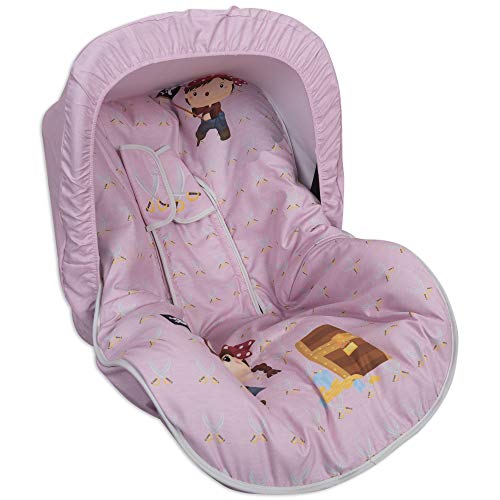 Funda para silla de Automóvil, Universal Grupos 0/1/2, Cubre arnés de regalo!!! (Pretty Pirate)