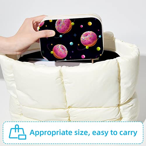 Boîte à bijoux portable donut rose pour bagues et colliers