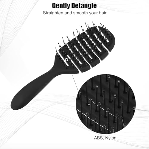 Image of Combelle Curved Vented Hair Brush, 21 cm, Black | Detangling Comb for Wet, Dry, Curly, Thick Hair | Faster Blow Drying, Anti-Frizz, Heat-Resistant for Women, Men & Kids (black /-)