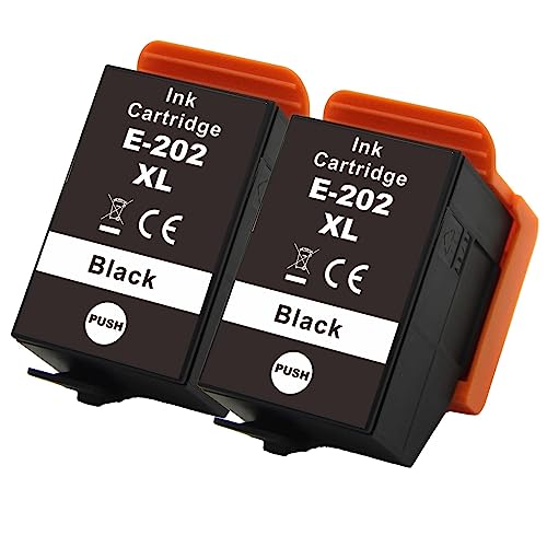 Image of 2 Go Inks Black Ink Cartridges to replace Epson 202XLBk Compatible/non-OEM for Epson Expression Photo Printers
