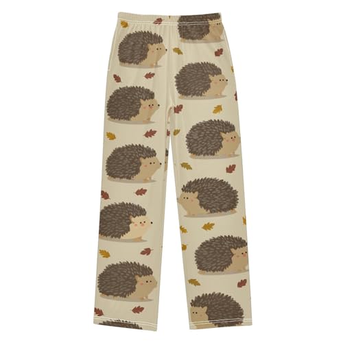 ZZXXB Autumn Hedgehog Boys Long Pants Soft Trousers Elastic Waist Kids Lounge Bottoms with Pockets S-XL