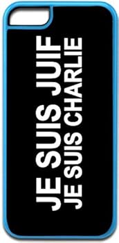Wireless Phone Accessory JE Suis JUIF-JE Suis Charlie- Case for The Apple iPhone 5C ONLY-Hard Blue Plastic Outer Case Book