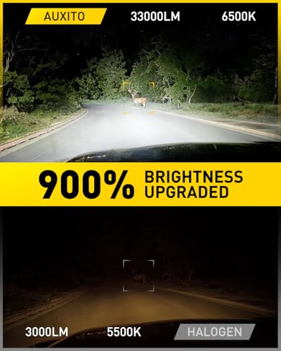 Image of AUXITO H13 /9008 Fog Bulbs, 900% Ultra Bright White, 360 Illumination, Long Lasting Durability, Easy Installation, Pack of 2