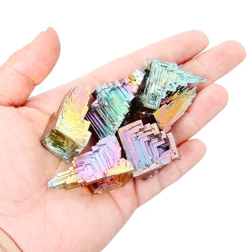 Image of Chudeng 200g Natural Bismuth Bulk, 99.99% Pure Rainbow Bismuth Metal Crystal, Mineral Specimen, Bismuth Gemstone for Gift