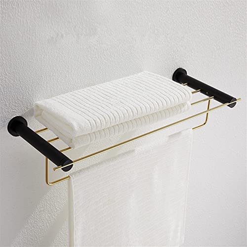 Porte-serviette en laiton mural de salle de bain avec support robuste