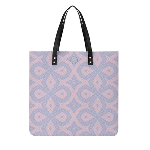 Sac shopping violet floral pour femmes | Grand cabas fourre-tout de voyage 39x39cm