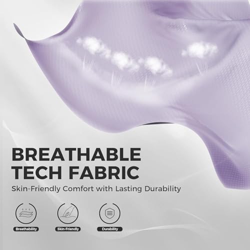 Image of Dowinx Gaming Chair Breathable Fabric Game Chair with Gel Pad and Storage Bag, Comfortable Gamer Chair with Pocket Spring Cushion, Ergonomic Computer Chair with Footrest, Purple