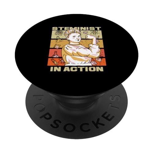 Steminist In Action | Scientist Feminist | Women In STEM PopSockets Swappable PopGrip