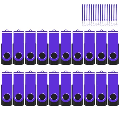 1GB 20-Pack USB Flash Drives Bulk EASTBULL USB 2.0 Thumb Drive,Purple