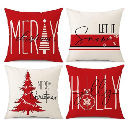 Pyanegn Fundas de CojíN de de Granja de 18X18 Pulgadas, de Almohada Cuadrada de Navidad para DecoracióN de Sofá, DecoracióN del Hogar Al Aire Libre