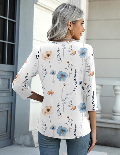 zeagoo women39s casual 34 sleeve t-shirts round neck cute tunic tops basic tees blouses business work tee top